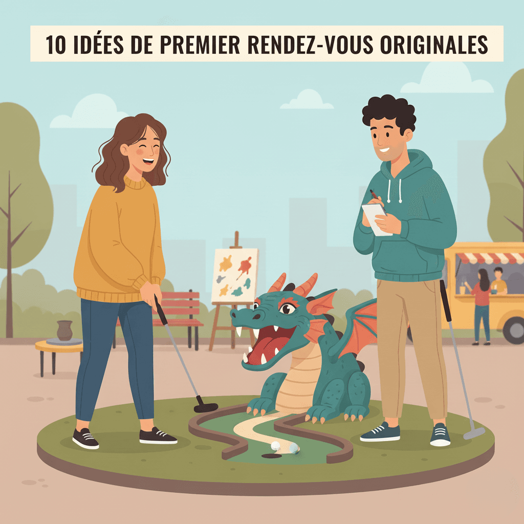 Couple faisant du mini golf